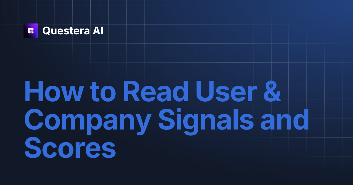 How to Read User & Company Signals and Scores | Questera AI